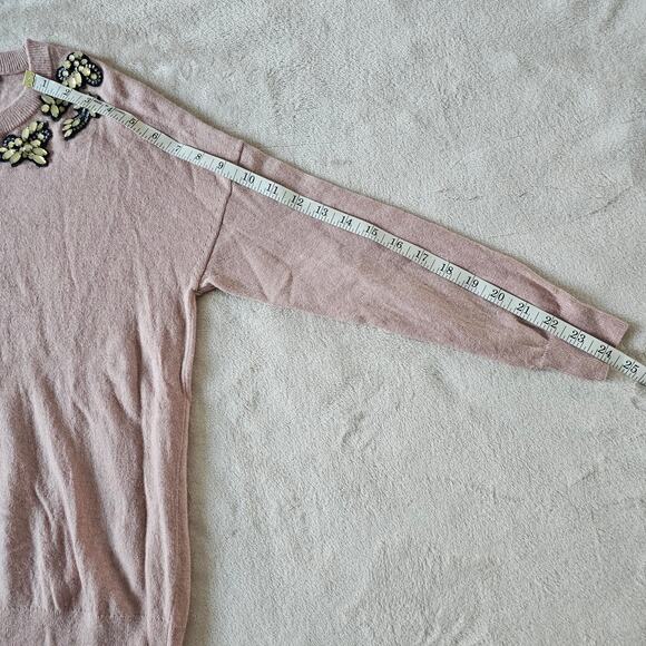 J. Crew Women's Opal Embellished Wool Sweater Size XS Pink Abby Young Restless - Picture 9 of 14